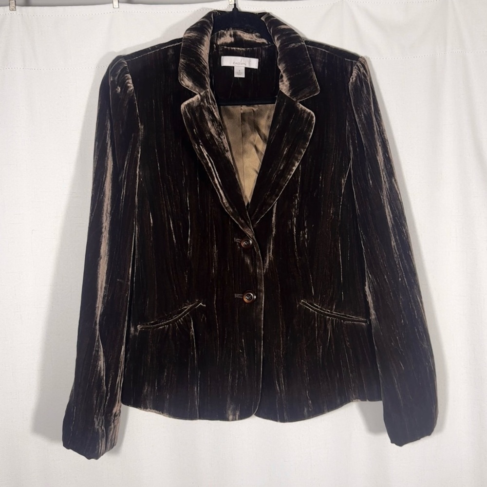 Caslon Brown Crushed Velvet Blazer